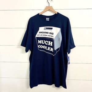 Awesome Dad Funny Novelty Short Sleeve T-Shirt in Navy Blue, Men’s Size 2XL